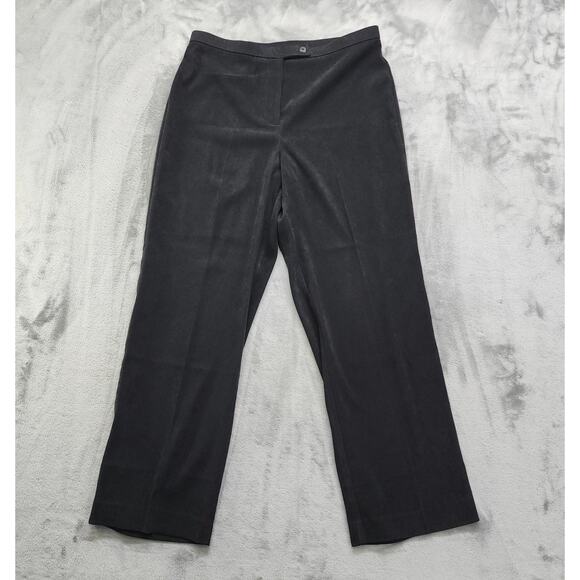 JM Collection PETITE Pants Womens Size 12P Black Sueded High Rise Straight Leg - Picture 1 of 9